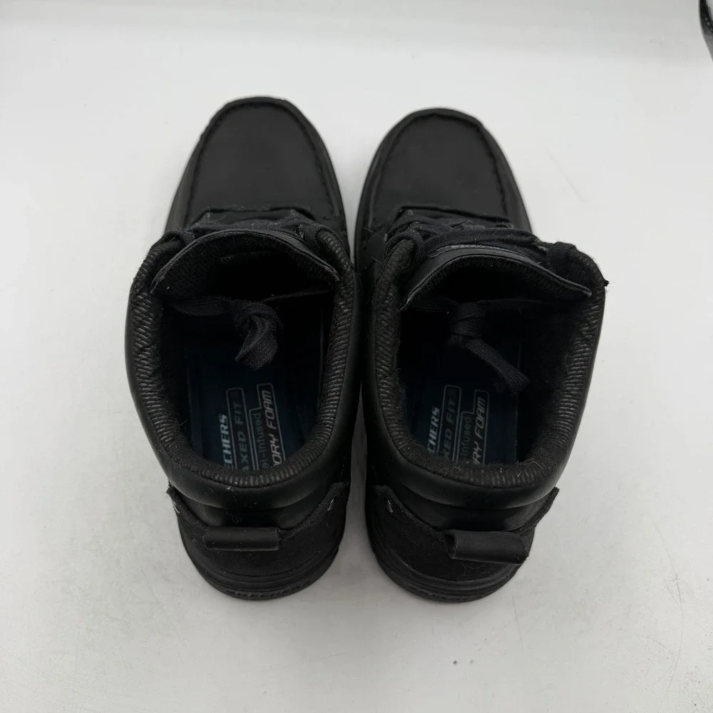 Skechers Segment Melego‎ Chukka Boots Mens 8.5 Black Moc Toe Shoes Waterproof
